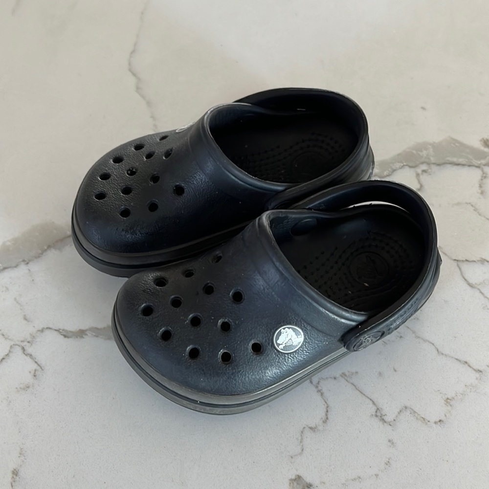 Kids black crocs